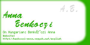 anna benkoczi business card